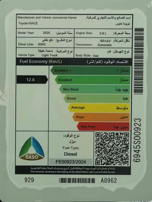 2025 Toyota Haice بضاعة سقف عالي 