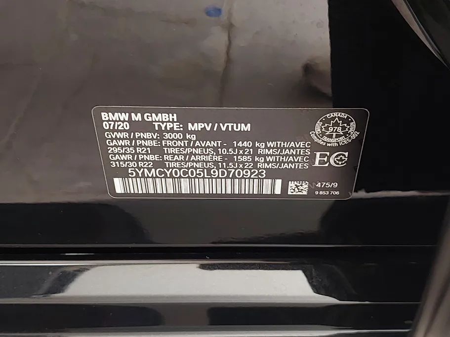 2020 BMW X Series 6 M	 