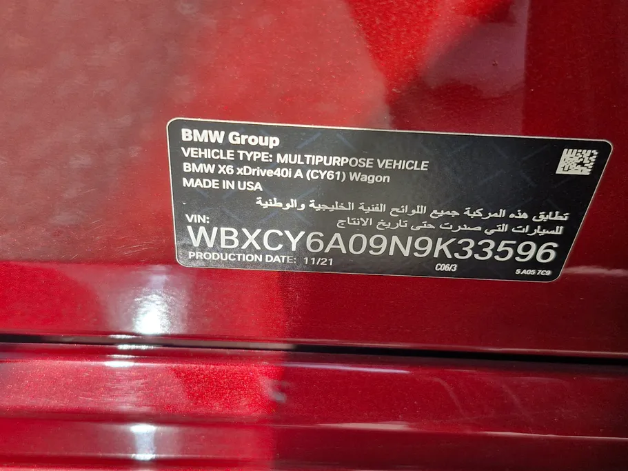 2022 BMW X Series 6 xDrive 40i 