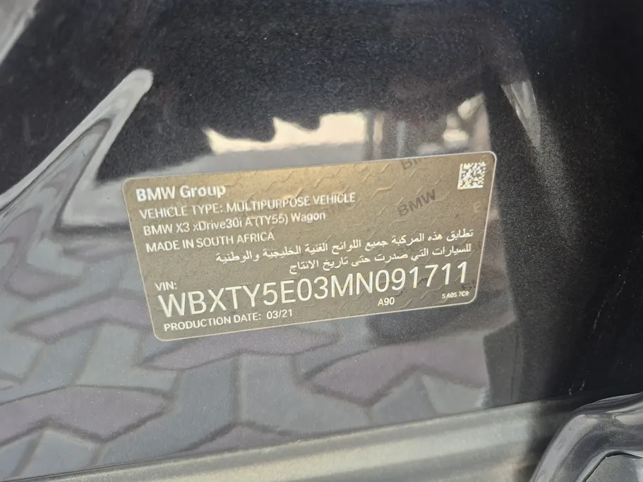 2021 BMW X Series 3 xDrive 30i	 
