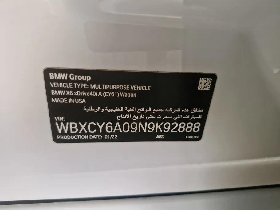 2022 BMW X Series 6 xDrive 40i 